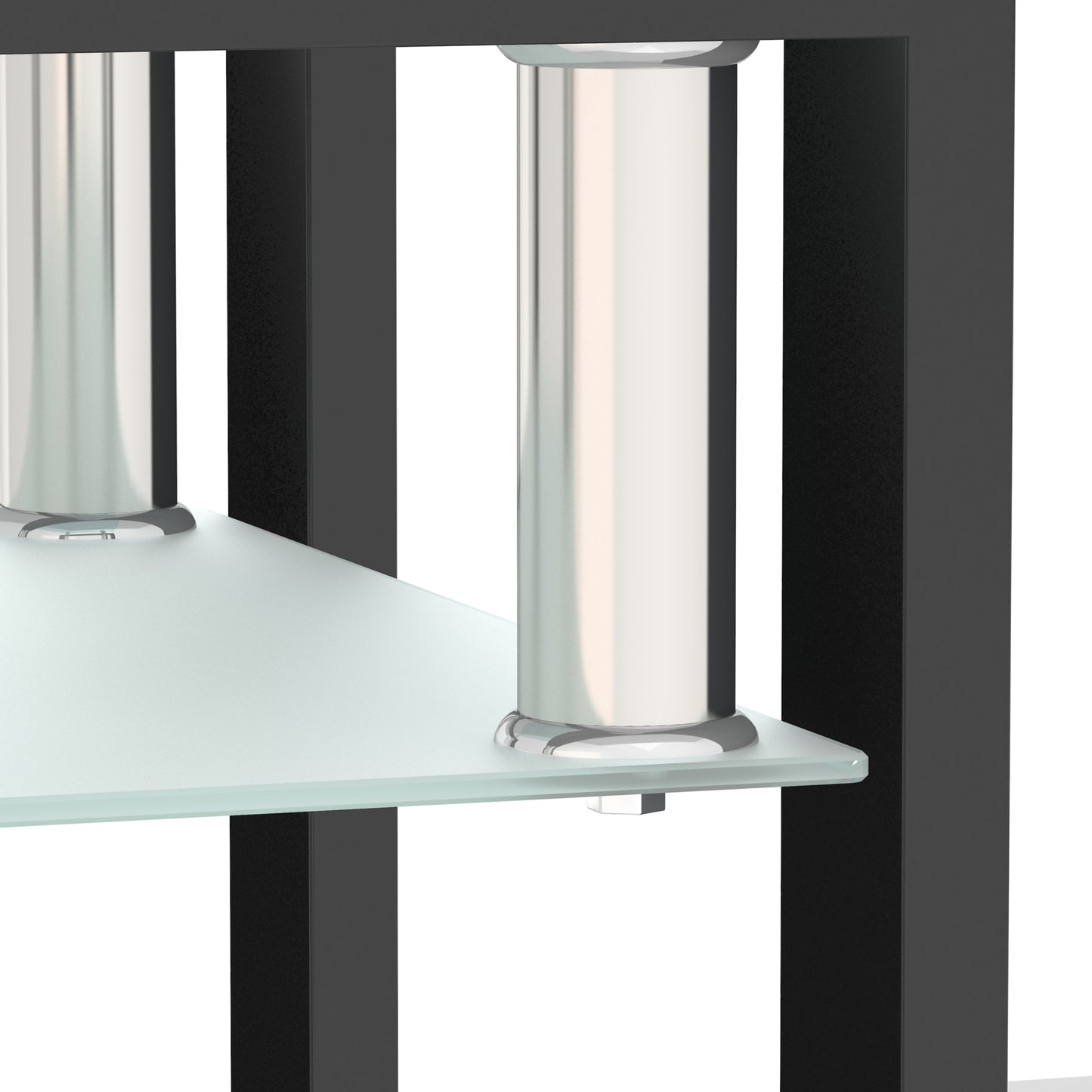 1-Piece Modern Tempered Glass Tea Table Coffee Table End Table, Square Table for Living Room, Transparent/Black - Korvel