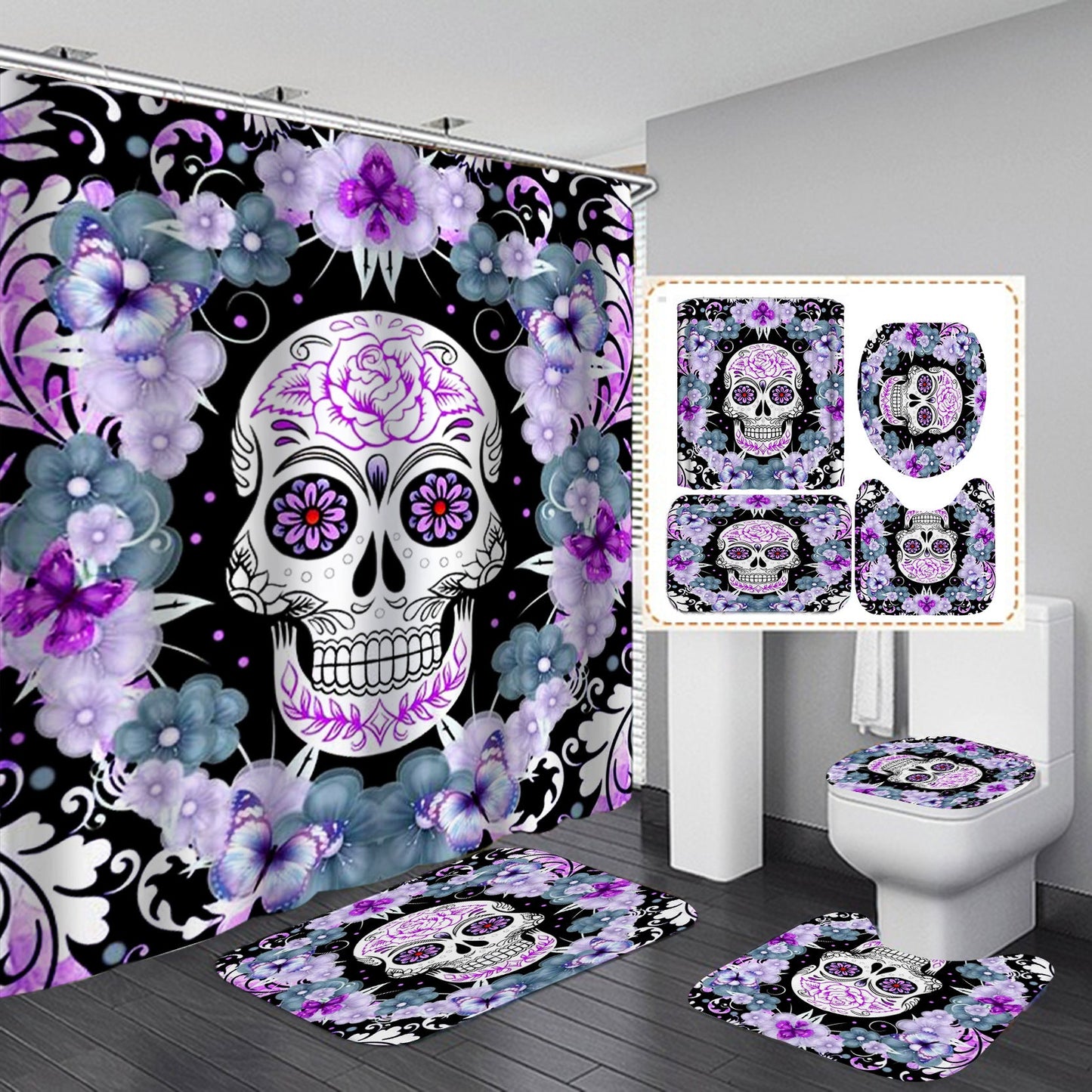 Thickened Waterproof Halloween Shower Curtain