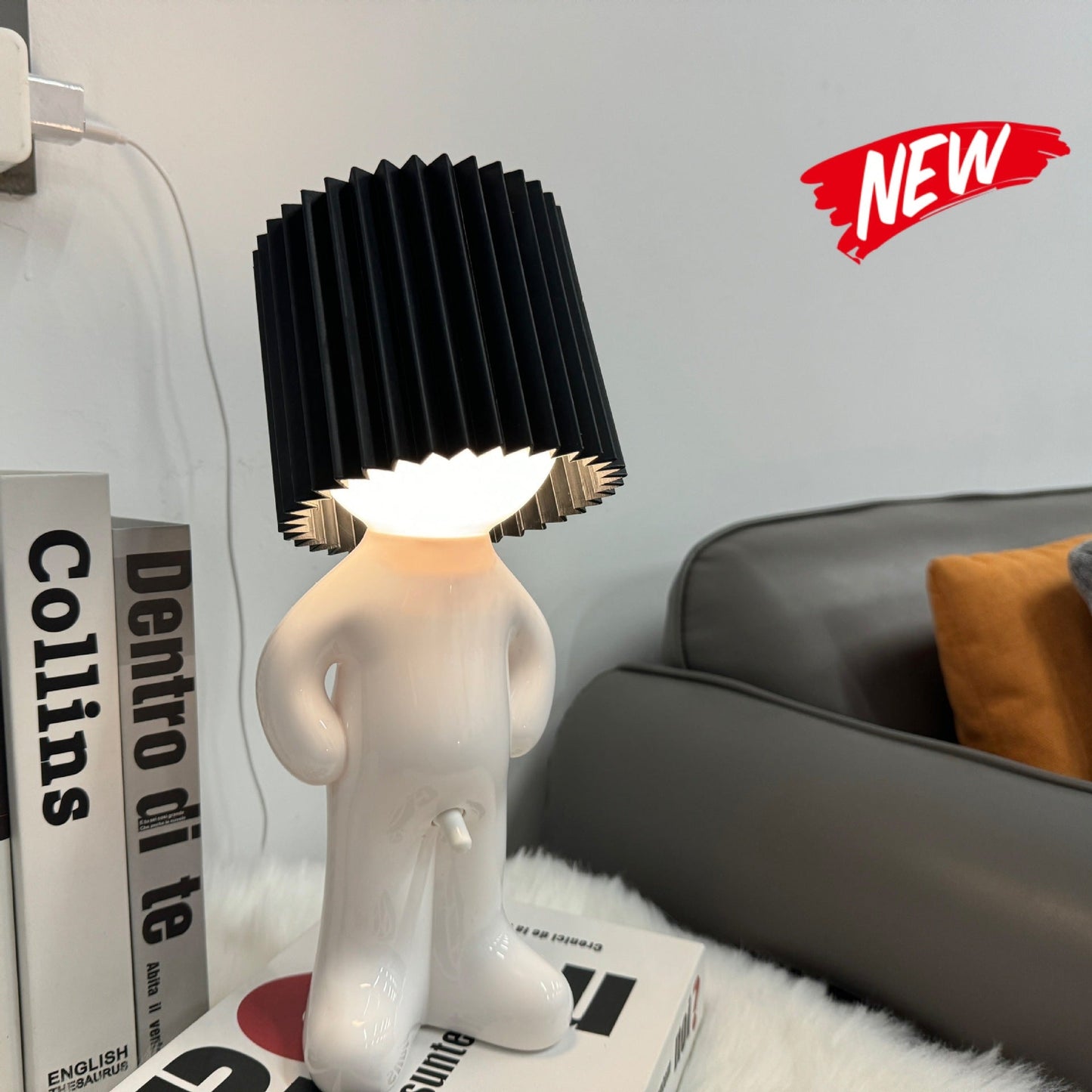 USB plug-in creative MR P shy desk lamp a little shy boy naughty night light without plug - Korvel