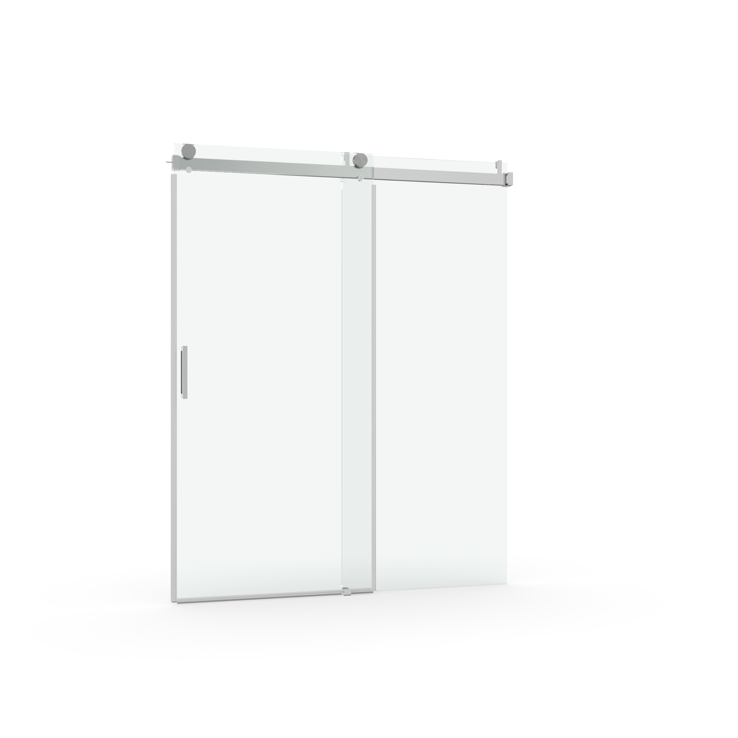 68 to 72 inches wide x 76 inches high frameless soft closing shower door 3/8 inches (10mm) thick brushed nickel solid glass 22D0 - Korvel