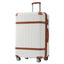Hardshell Luggage Sets 3 Piece double spinner 8 wheels Suitcase with TSA Lock Lightweight 20''24''28'' White + ABS - Korvel