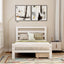 Wood platform bed with two drawers twin (white) - Korvel