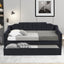 Upholstered Twin Daybed with Trundle Black - Korvel