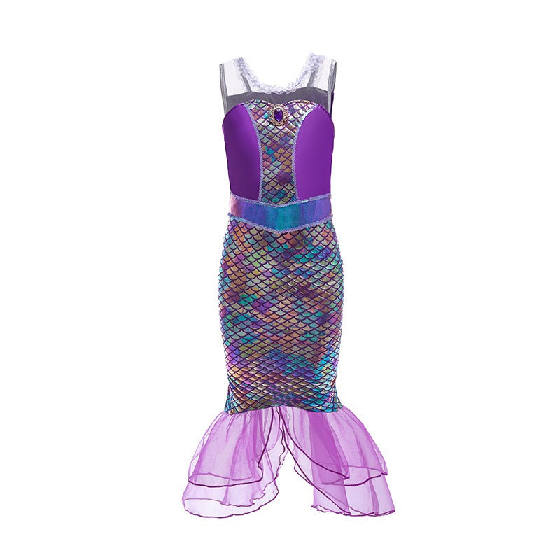 Mermaid Princess Dress Summer Sequin Mermaid Tail Ball Dress - Korvel