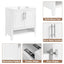 30" Bathroom Vanity with Sink  Multi-functional Bathroom Cabinet with Doors and Drawers Solid Frame and MDF Board, White - Korvel