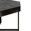 Wooden octagonal retro patchwork craft 30 inch wooden tabletop cross metal leg coffee table (Antique Black) - Korvel