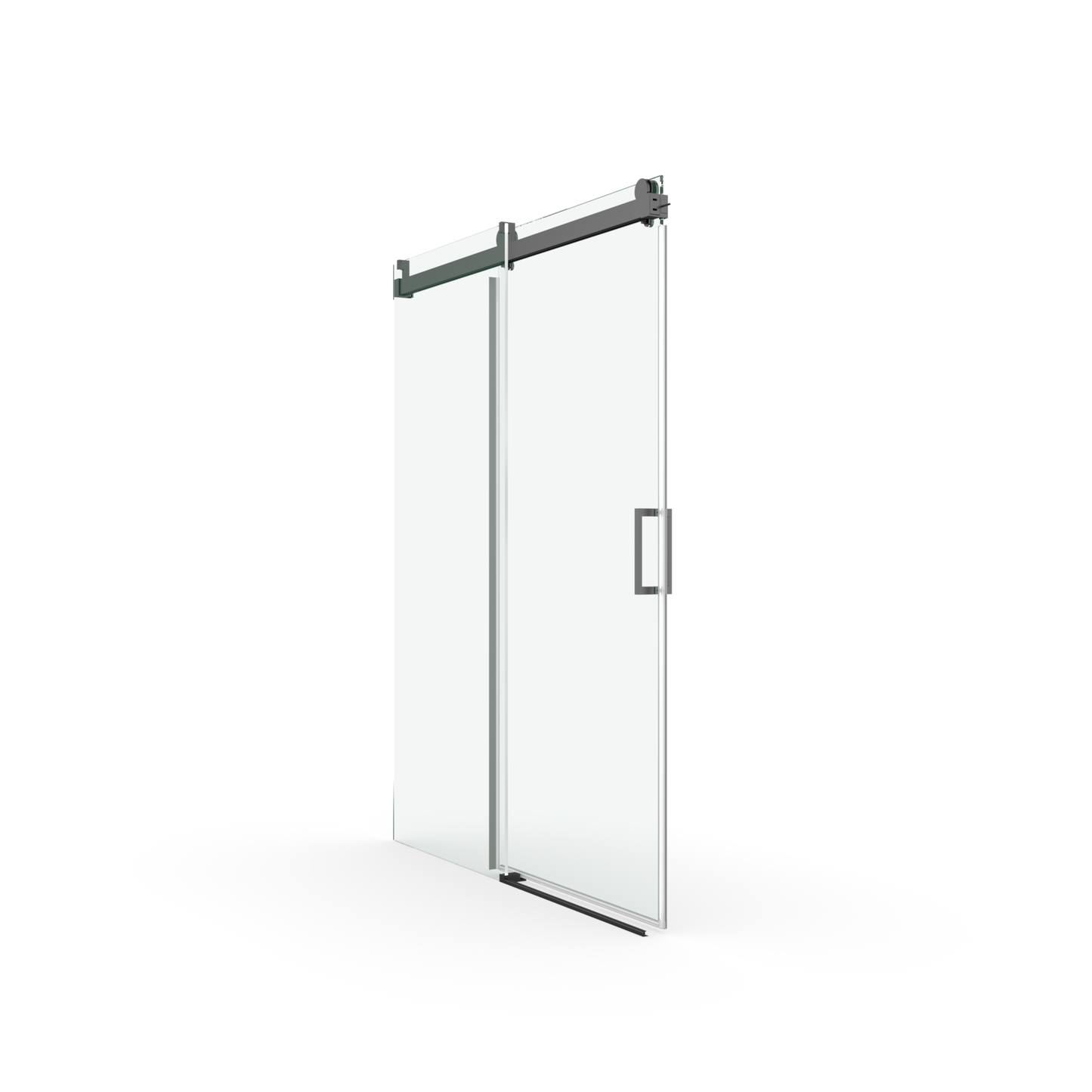 Elan 56 to 60 in. W x 76 in. H Sliding Frameless Soft-Close Shower Door with Premium 3/8 Inch (10mm) Thick Tampered Glass in Matte Black 22D01-60MB - Korvel