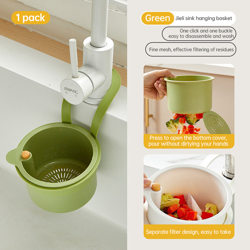 Adjustable Hanging Sink Drain Basket for Kitchen Sink, Food Waste Separator, Filter Basket & Fruit Washing Strainer - Korvel