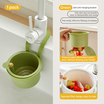 Adjustable Hanging Sink Drain Basket for Kitchen Sink, Food Waste Separator, Filter Basket & Fruit Washing Strainer - Korvel