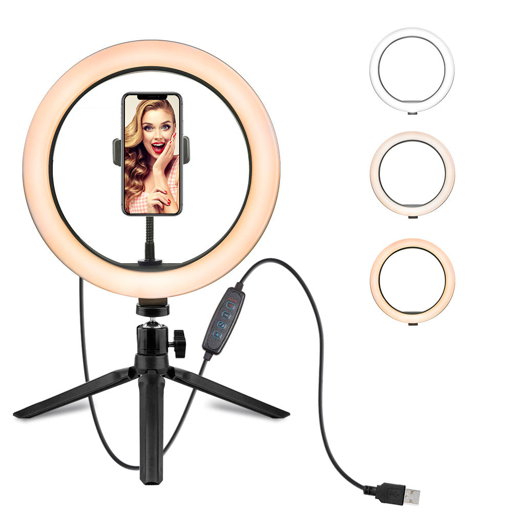10 Inch  26CM  Ring Light with Stand - Rovtop LED Camera Selfie Light Ring for iPhone Tripod and Phone Holder for Video Photography - Korvel