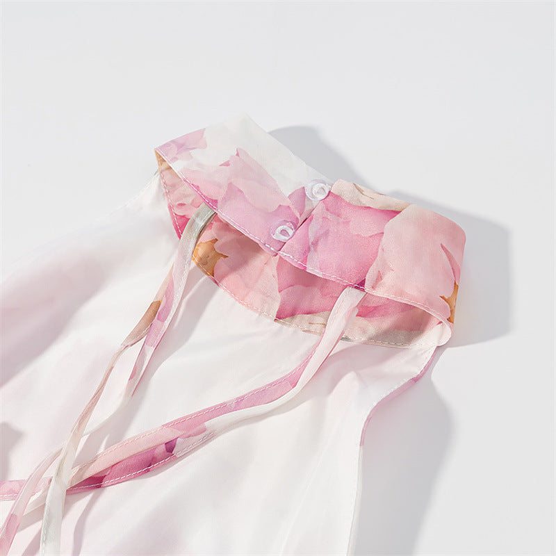 Robe midi à fleurs élégante pour femmes avec décolleté en V