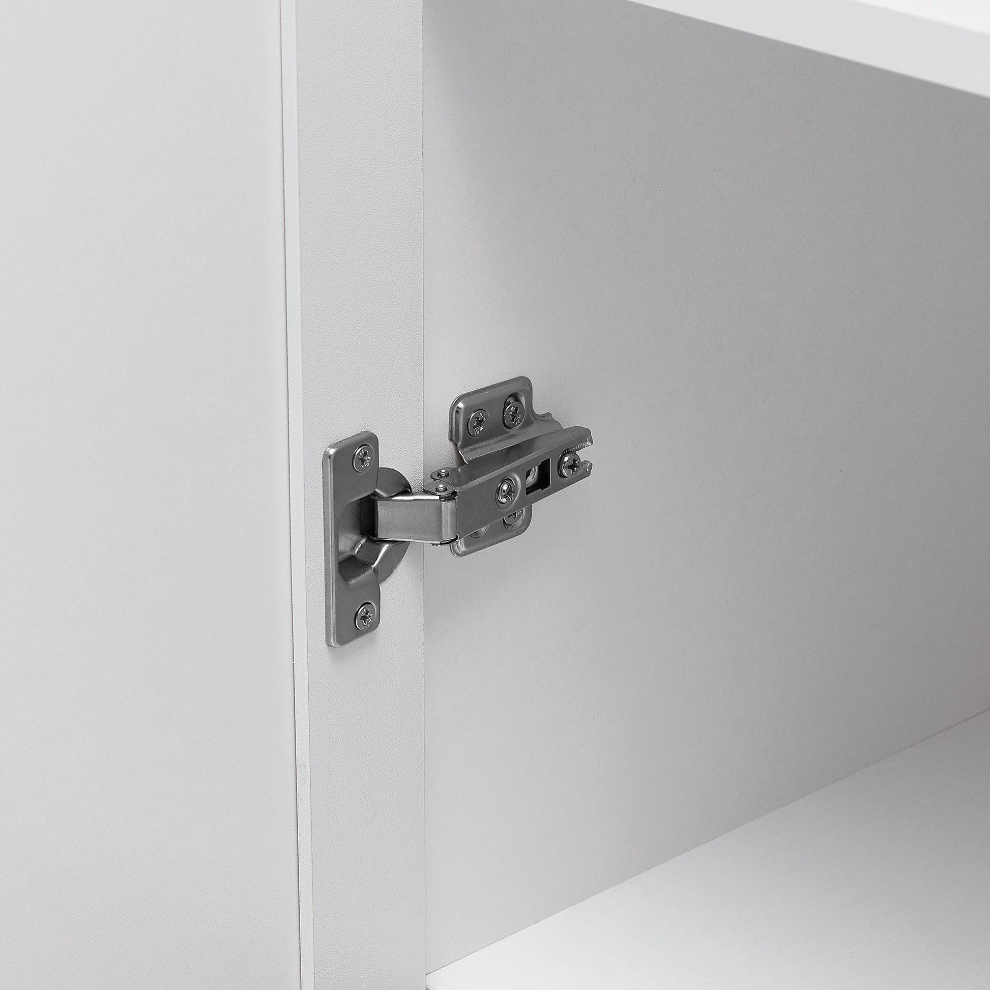 Storage Cabinet with Two Doors for Bathroom, Office, Adjustable Shelf, MDF Board, White - Korvel