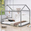 Queen Size Wooden House Bed with Headboard Gray - Korvel