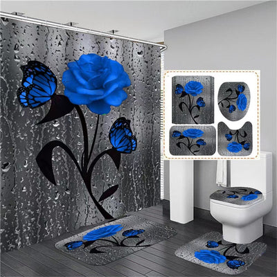 Hot HD Digital Printing Polyester Waterproof Polyester Flower Bathroom Hotel Shower Curtain - Korvel