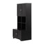 Bathroom storage cabinet, 4-door independent cabinet, adjustable shelf, open multi-layer shelf, black - Korvel