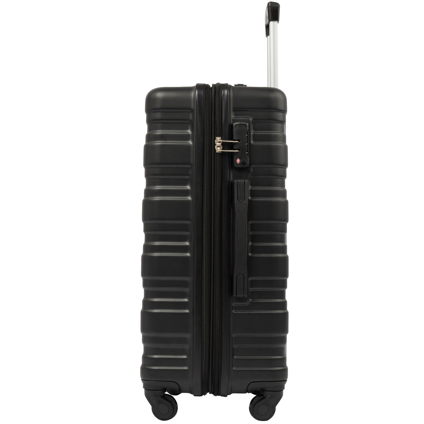 Hardshell Luggage Sets 3 Pcs Spinner Suitcase with TSA Lock Lightweight 20''24''28''   Black + ABS - Korvel