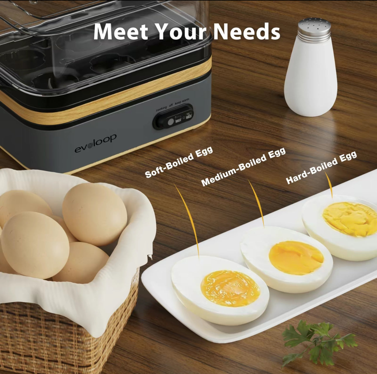 EVOLOOP Egg Master - Cocedor de Huevos Versátil