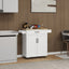 Kitchen island rolling trolley cart with 1 drawer & 2 doors with storage racks & Adjustable Shelves & towel rack - Korvel