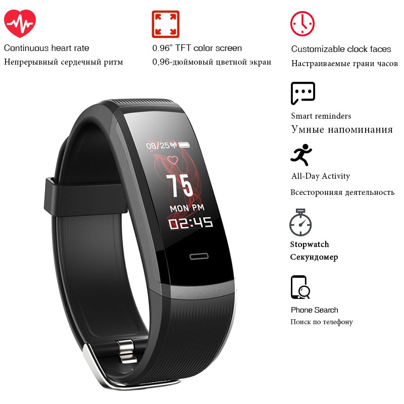 Sport Smart Watch GT101 Waterproof Color Screen Fitness Tracker Heart Rate Monitor Call Reminder Smartwatch Men Women - Korvel