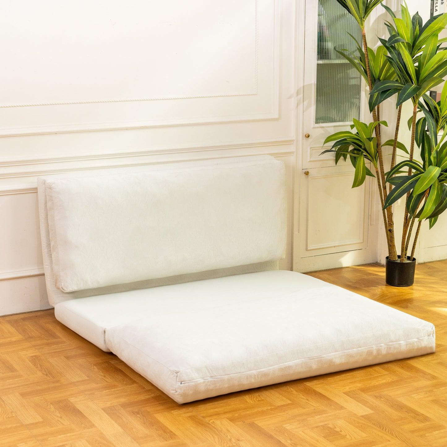 Large folding mattress sofa bean bag bed, foam filled folding mattress sofa, soft high-grade artificial fur - Korvel