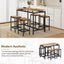 TREXM 5-piece compact bar table with table and stool - modern industrial design brown - Korvel