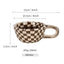 A 300ml ceramic retro couple checkerboard grid small capacity milk white wind mug coffee cups - Korvel