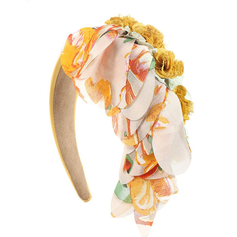 Fashionable leopard print fabric flower headband - Korvel