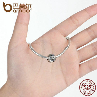 BAMOER 925 Sterling Silver Charm with Blue Crystals