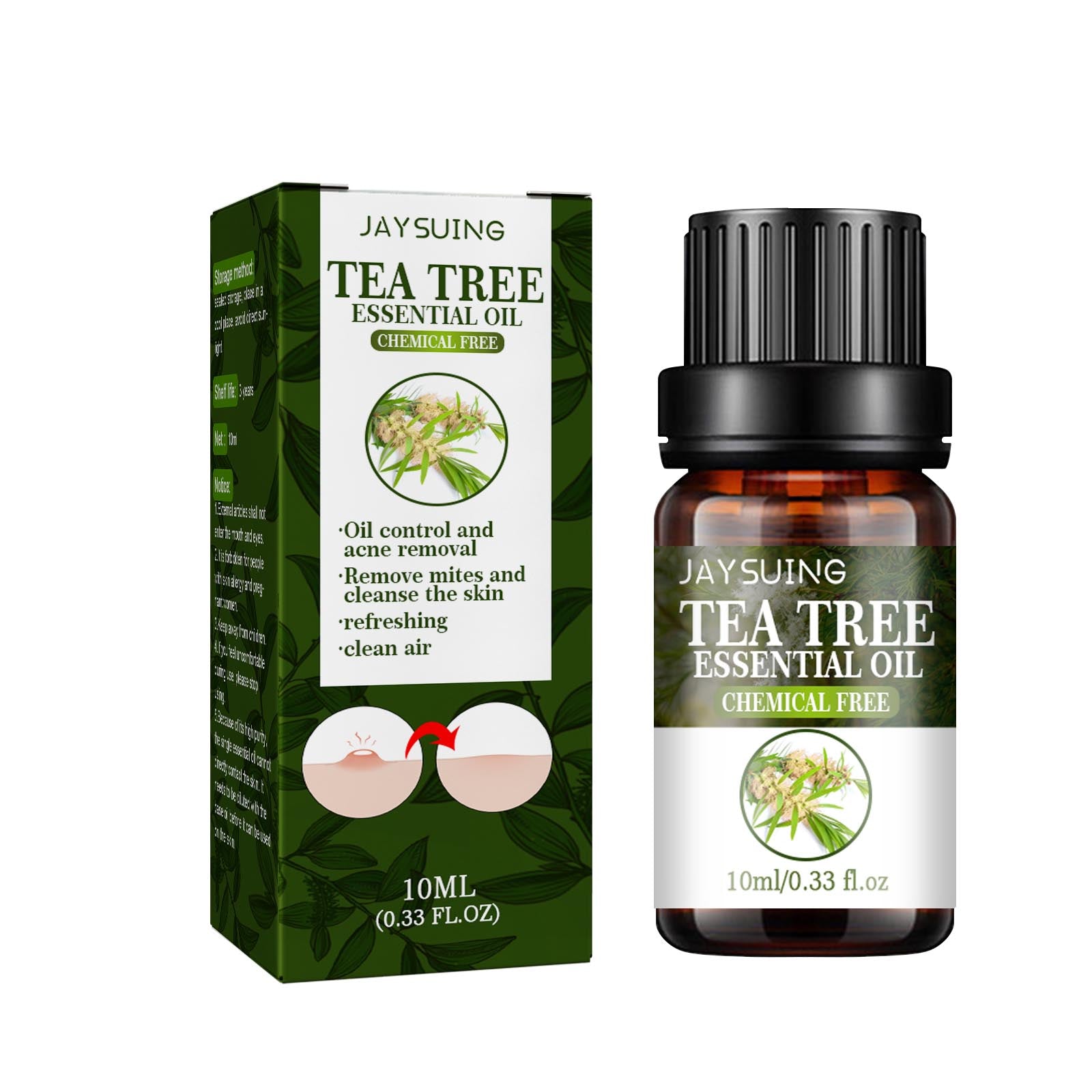 Tea Tree Essential Oil, Repair Acne Pore Shrinkage Hydrating Face Care Essential Oil - Korvel