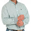 Turquoise Plaid Cinch Shirt for Men - Korvel