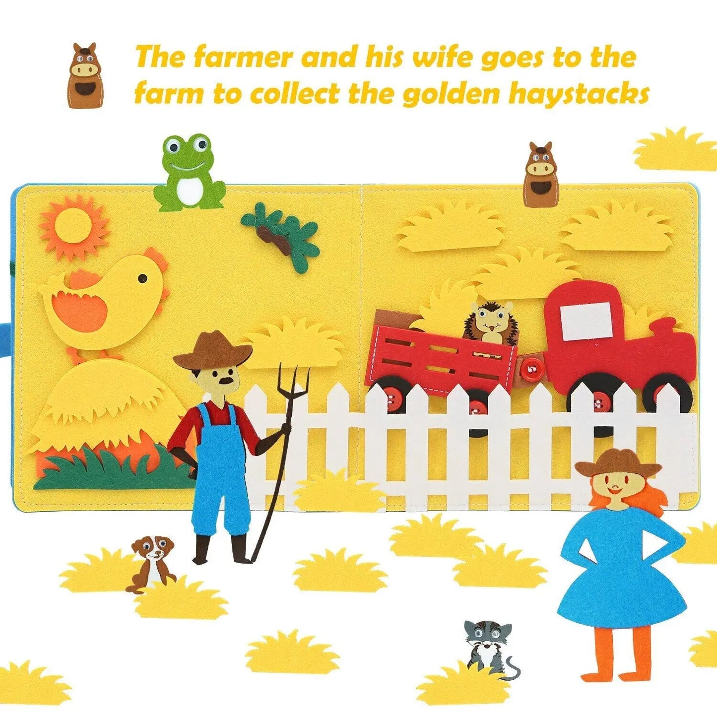 Tableau d'activités Montessori : Jouet de narration avec des animaux de la ferme