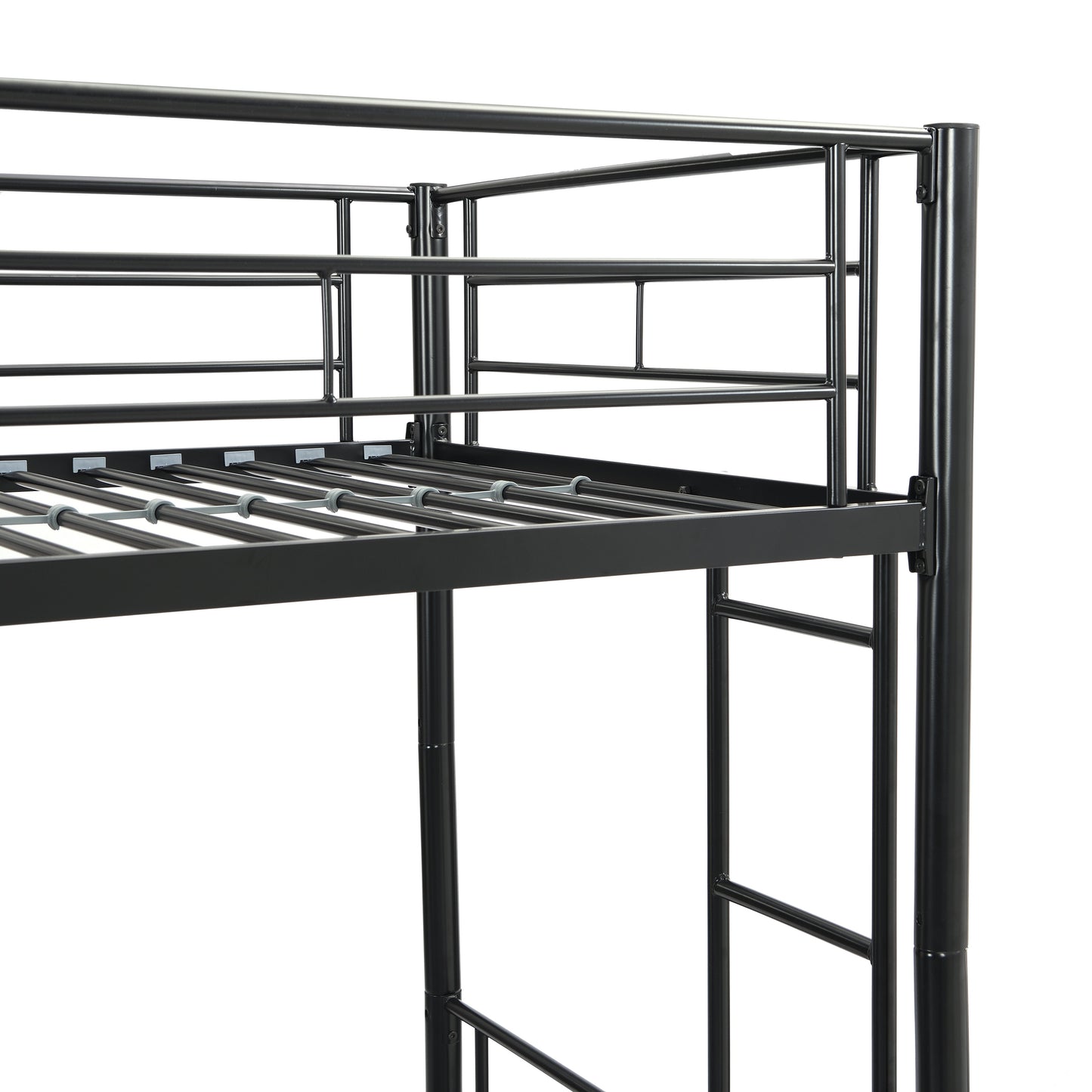 METAL Bunk Bed with trundle Black - Korvel