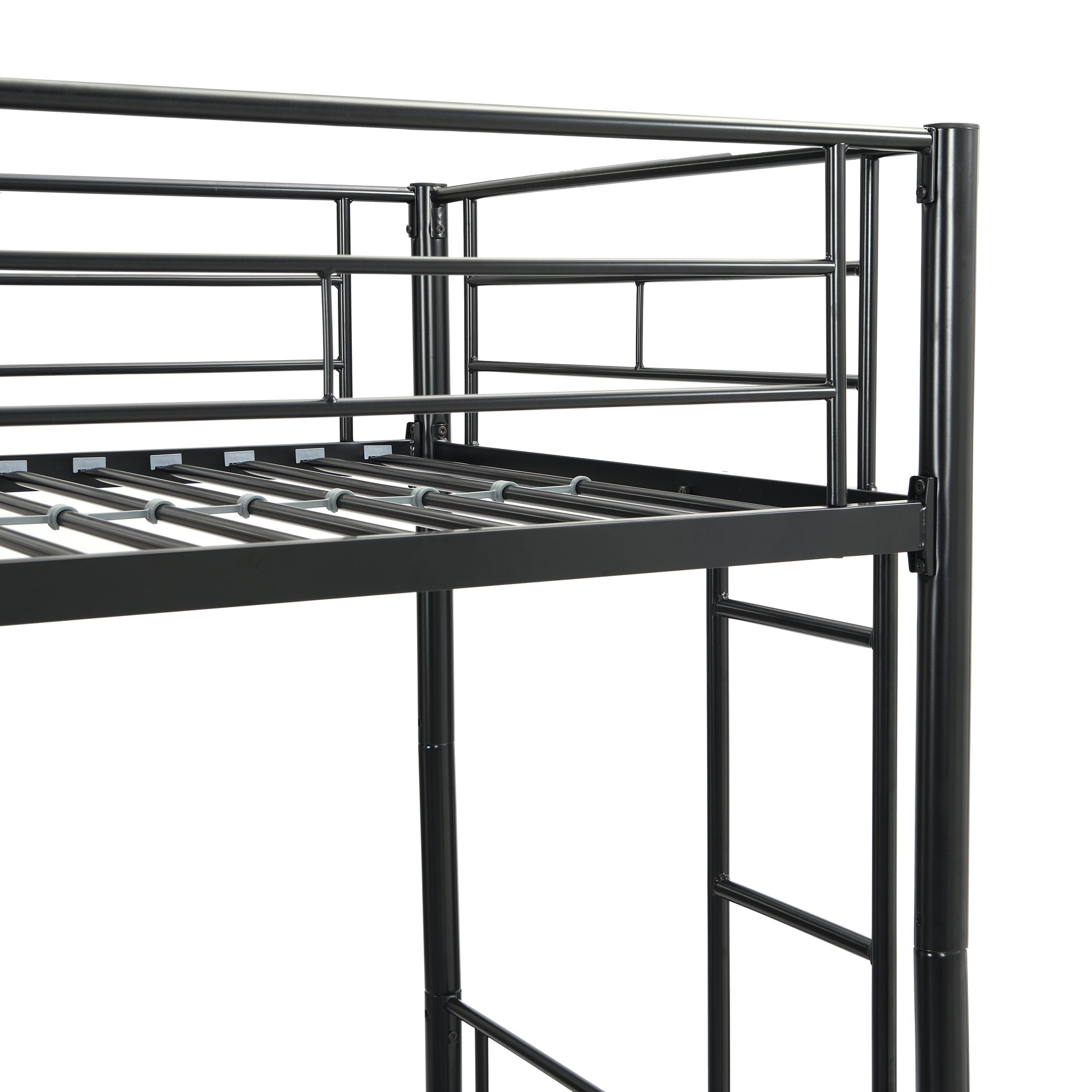 METAL Bunk Bed with trundle Black - Korvel