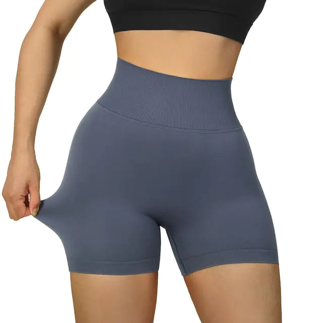 Shorts de Yoga Sin Costuras de Cintura Alta para Mujeres