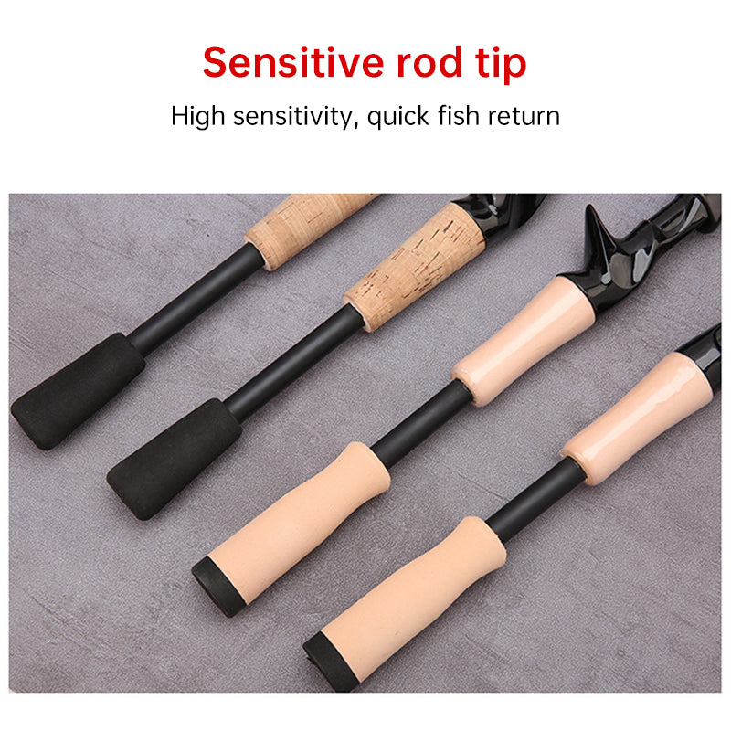 1.5 - 2.4M Telescopic Carbon Fishing Rod Rotary Baitcasting (8 - 25g) with Wooden Handle - Korvel