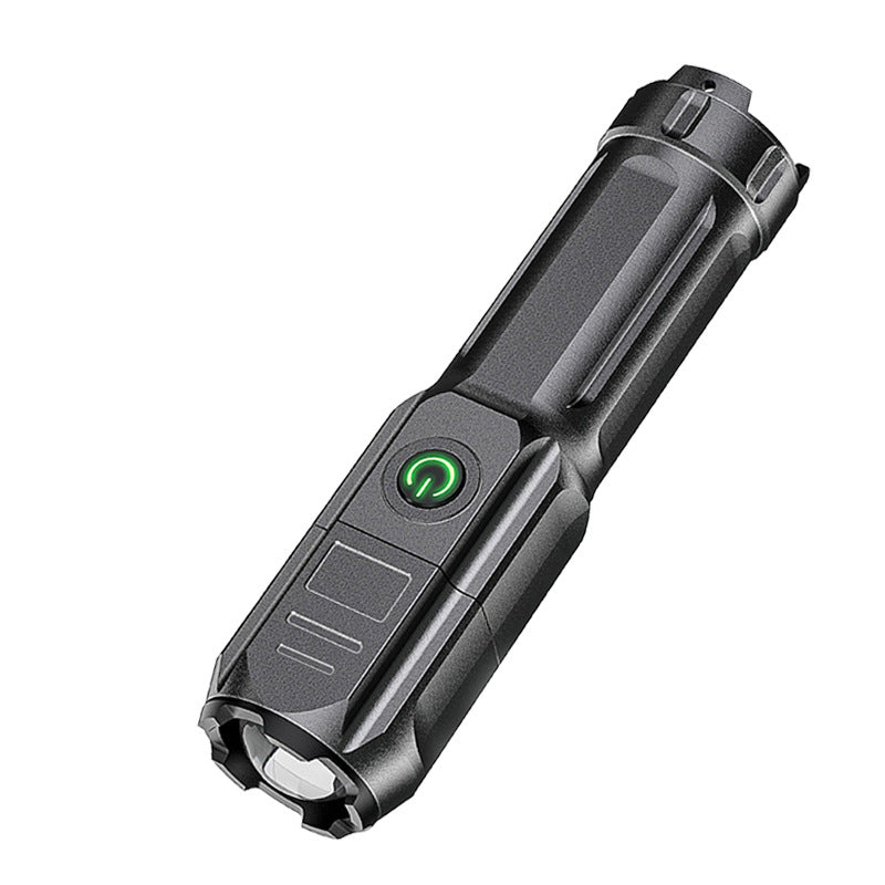 New Telescopic Zoom Glare Flashlight USB Charging Compact Portable Spotlight Long-Range Floodlight Outdoor Lighting - Korvel