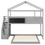 Twin over Full House Bunk Bed with Storage Staircase and Blackboard Gray - Korvel