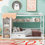Twin Size House Bed with Two Drawers and Wardrobe - White