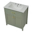 30-Inch Bathroom Vanity with Ceramic Sink Combination, Ample Storage - Features 1 Pullout and Multifunctional Shelf Dividers - Korvel