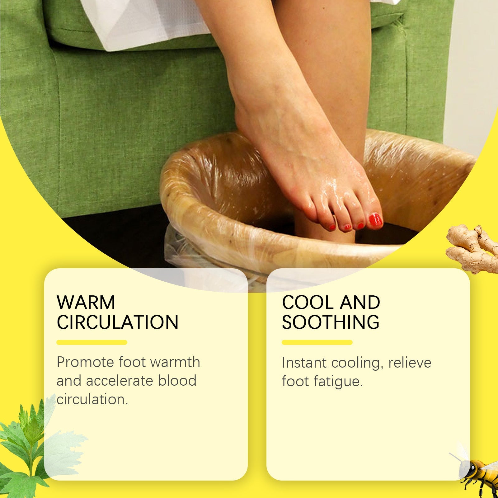 Foot Bath Foot Gel, Herbal Essence Leg Waist Care Foot Soak Package Foot Gel - Korvel
