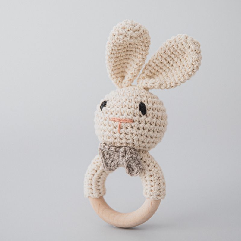 Carving Name Baby Soothing Bell Newborn Gift Bath Gift Knitted Cartoon Doll - Korvel