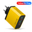 Four in one 2USB+2PD mobile phone charger, tablet plug, European, American and British standard super fast charging - Korvel