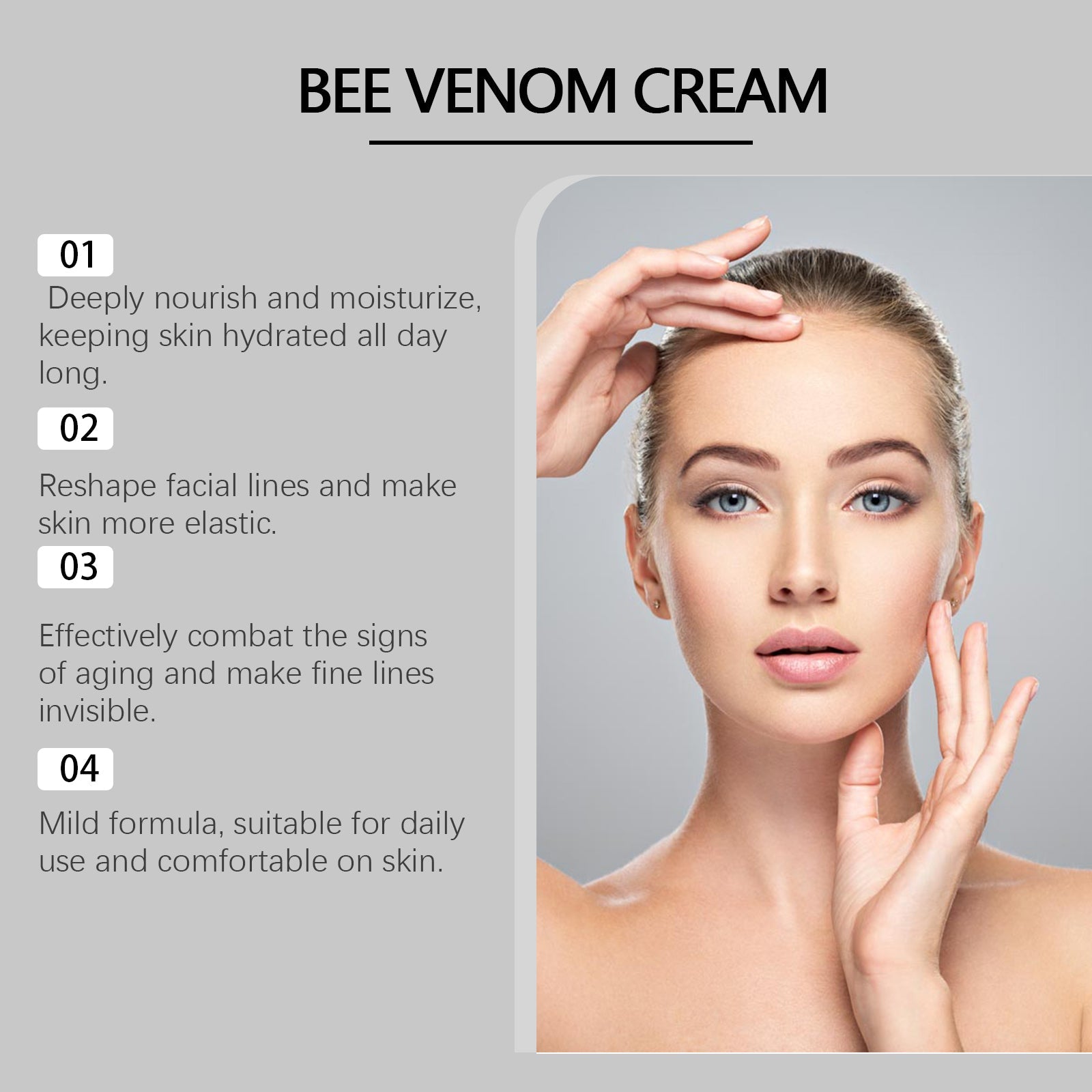 Bee-Venom Anti-Wrinkle Firming Face Cream Moisturizes, Hydrates, Lightens, Brightens And Lifts Fine Lines - Korvel