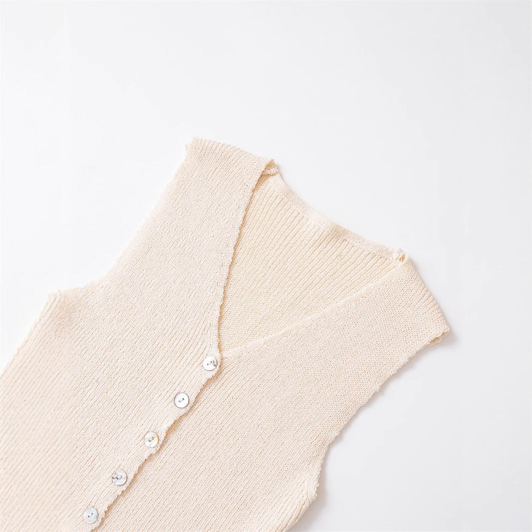 Unique Round Neck Solid Color Cardigan for Spring