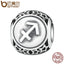 BAMOER 925 Sterling Silver Aquarius Star Sign Zodiac Beads Charms fit Bracelets PSC048 - Korvel