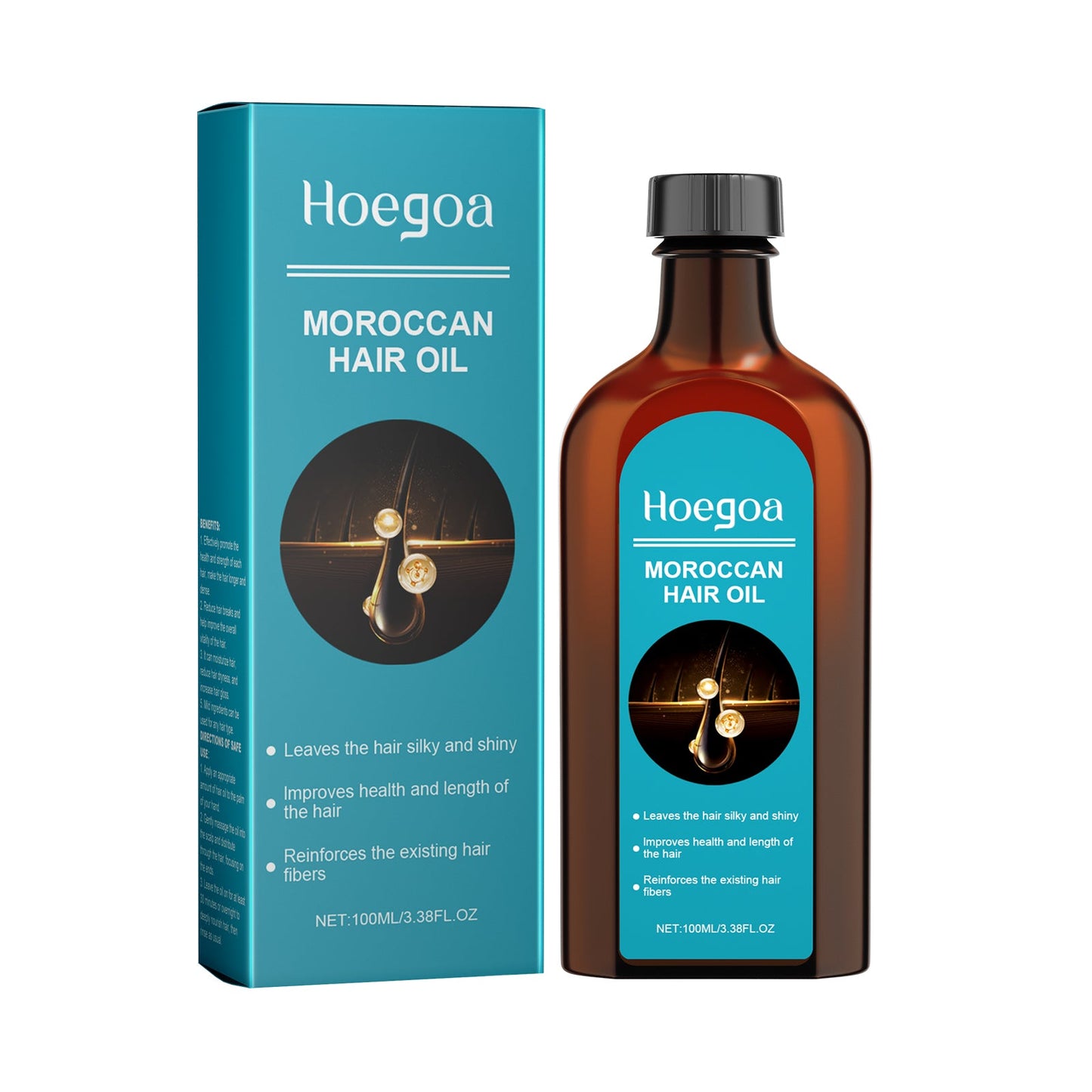 Moroccan Hair Oil, Leave-In Hair Care Serum For Split Ends And Dry Hair Without Greasy Scent - Korvel
