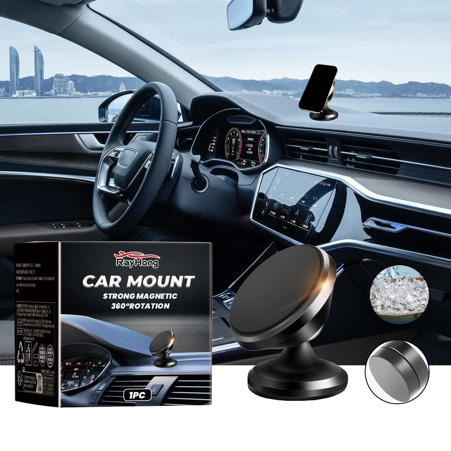 Car Stand New Magnetic Folding Mobile Phone Stand For Rotating Dashboard Navigation For Cars - Korvel