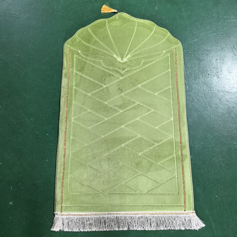 Shell shaped solid color carpet irregular flannel sponge thickened short flannel embossed portable floor mat - Korvel