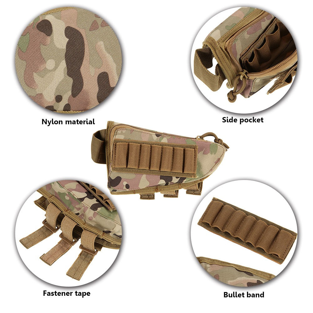 Hunting Pouch 7 Shells Butt Stock Shell Cartridge Holder Ammo Carrier Tactical Pouch - Korvel