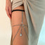 Lolita lace sexy leg ring body chain spicy girl beach fringe rhinestone thigh chain - Korvel